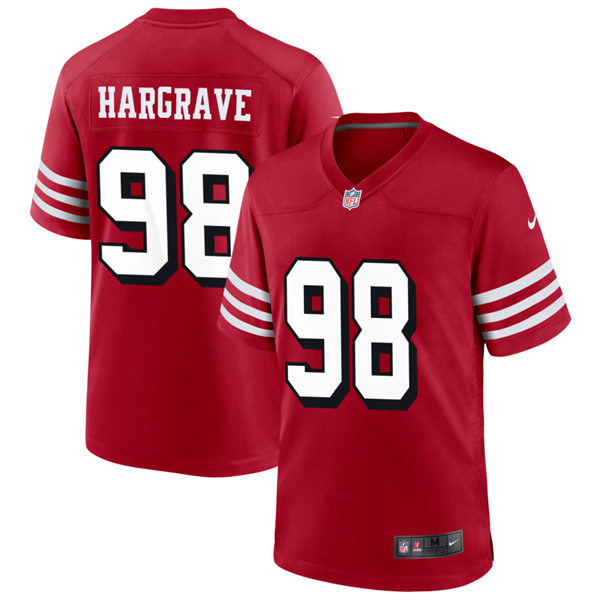 Mens San Francisco 49ers #98 Javon Hargrave Nike Scarlet Alternate 2023 F.U.S.E. Vapor Limited Jersey