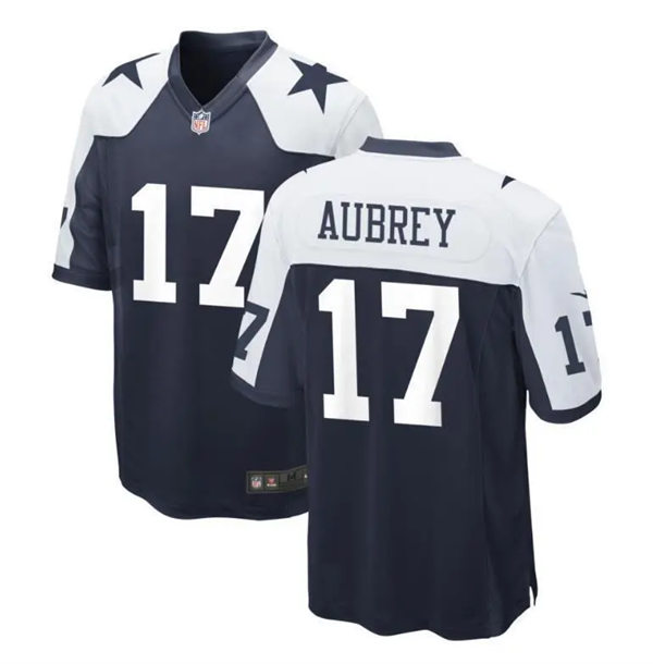 Mens Dallas Cowboys #17 Brandon Aubrey Nike Navy Alternate 2023 F.U.S.E. Vapor Limited Jersey