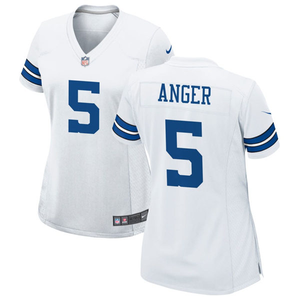 Womens Dallas Cowboys #5 Bryan Anger White Limited Jersey