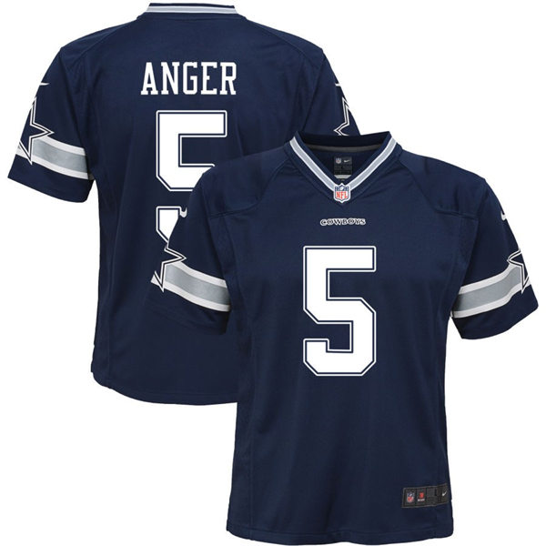 Youth Dallas Cowboys #5 Bryan Anger Navy Team Color Limited Jersey