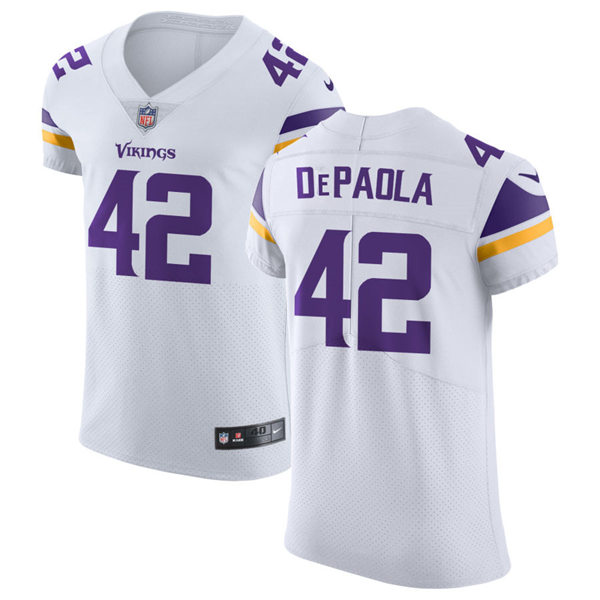 Mens Minnesota Vikings #42 Andrew DePaolac Nike 2023 White Vapor F.U.S.E. Limited Jersey