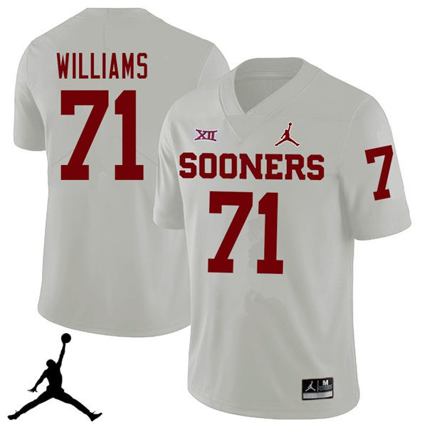 Mens Youth Oklahoma Sooners #71 Trent Williams College Football Game Jersey White