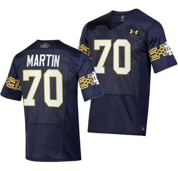 Mens Notre Dame Fighting Irish #70 Zack Martin  2023 Navy Aer Lingus College Football Classic Jersey 