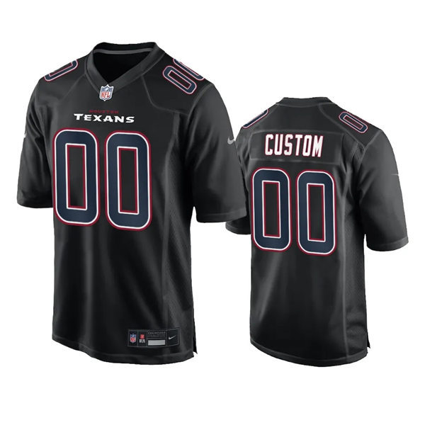 Men's Youth Houston Texans Custom 2024 Black Fashion Game Jersey