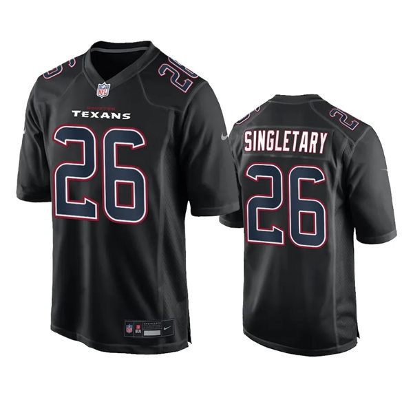 Men's Houston Texans #26 Devin Singletary 2024 Black Fashion Game Jersey