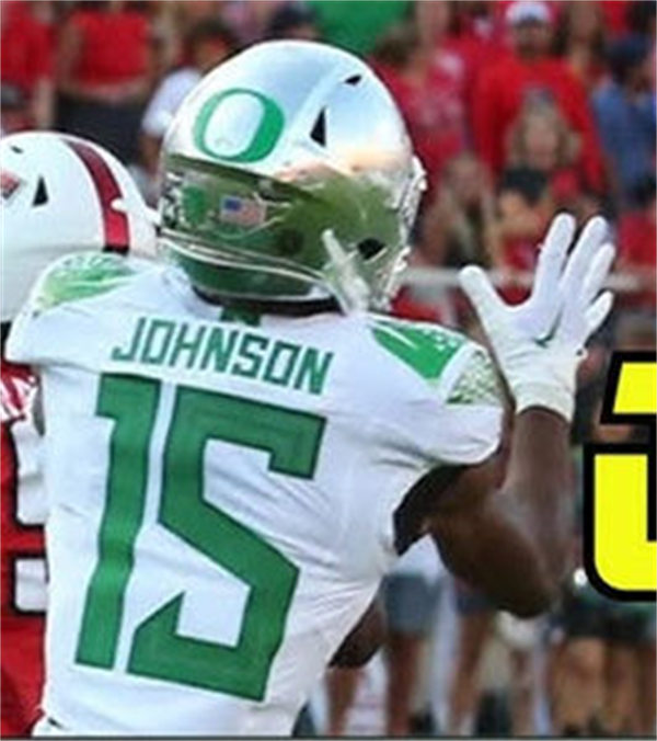 Mens Youth Oregon Ducks #15 Tez Johnson Nike White College Football Game Jersey
