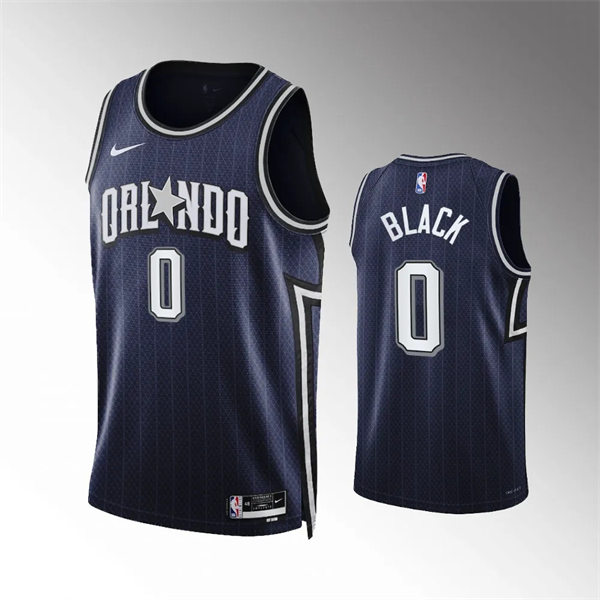 Men's Orlando Magic #0 Anthony Black 2023-24 City Edition Swingman Jersey Navy