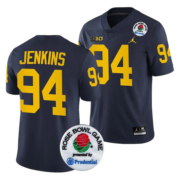 Mens Youth Michigan Wolverines #94 Kris Jenkins Navy College Football Game Jersey