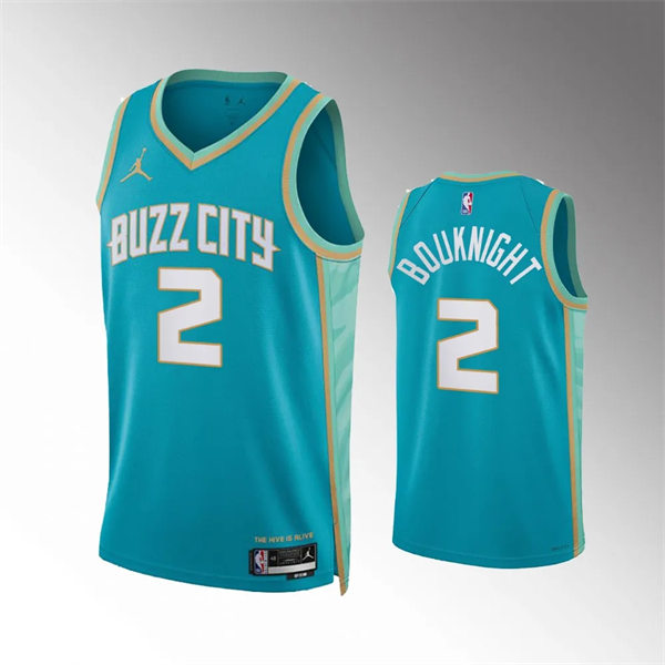 Men's Charlotte Hornets #2 James Bouknight 2023-24 BUZZ City Edition Swingman Jersey Teal