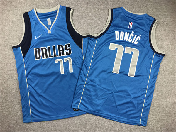 Youth Dallas Mavericks #77 Luka Doncic Blue Icon Edition Swingman Jersey