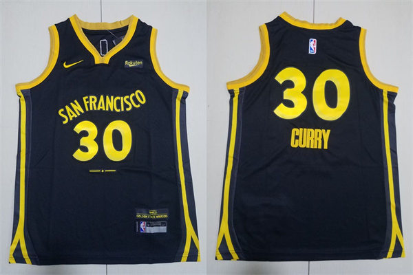 Youth Golden State Warriors #30 Stephen Curry 2023-24 Black City Edition Jersey