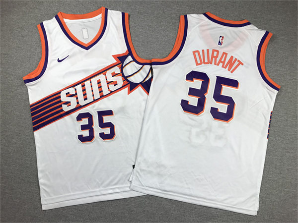 Youth Phoenix Suns #35 Kevin Durant 2023-24 White Association Edition Jersey