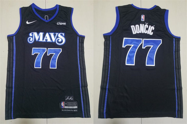 Mens Dallas Mavericks #77 Luka Doncic Nike Black 2023-24 City Edition Swingman Jersey