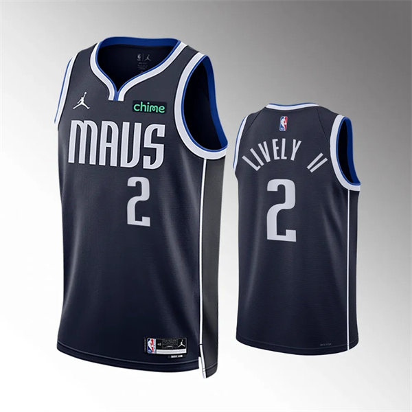 Mens Dallas Mavericks #2 Dereck Lively II Navy Statement Edition Swingman Jersey