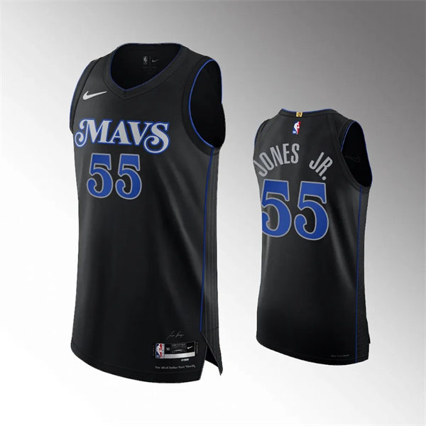 Mens Dallas Mavericks #55 Derrick Jones Jr. Nike Black 2023-24 City Edition Swingman Jersey