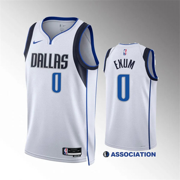 Mens Dallas Mavericks #0 Dante Exum Nike White Association Edition Jersey