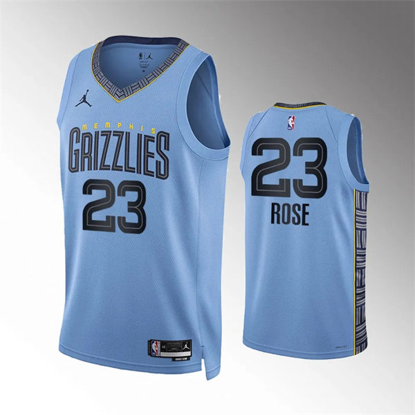 Mens Memphis Grizzlies #23 Derrick Rose Light Blue Statement Edition Jersey