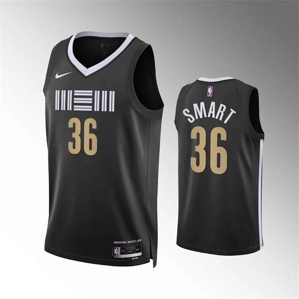 Mens Memphis Grizzlies #36 Marcus Smart Nike Black 2023-24 City Edition Swingman Jersey