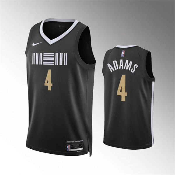 Mens Memphis Grizzlies #4 Steven Adams Nike Black 2023-24 City Edition Swingman Jersey