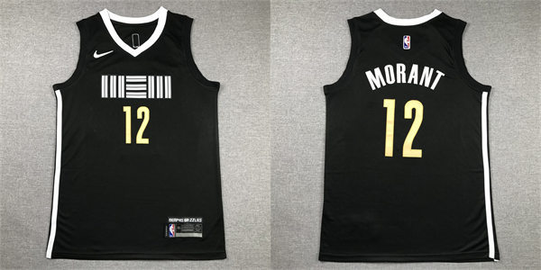 Mens Memphis Grizzlies #12 Ja Morant Nike Black 2023-24 City Edition Swingman Jersey