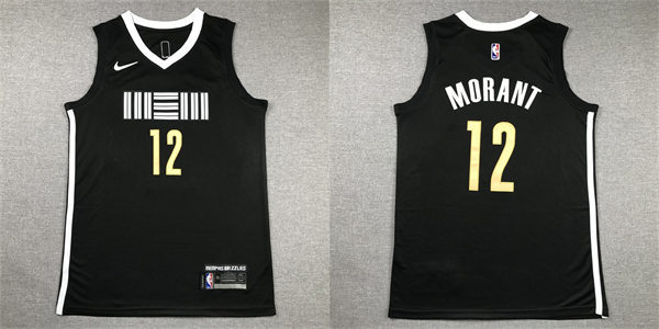 Mens Memphis Grizzlies #12 Ja Morant Nike Black 2023-24 City Edition Swingman Jersey