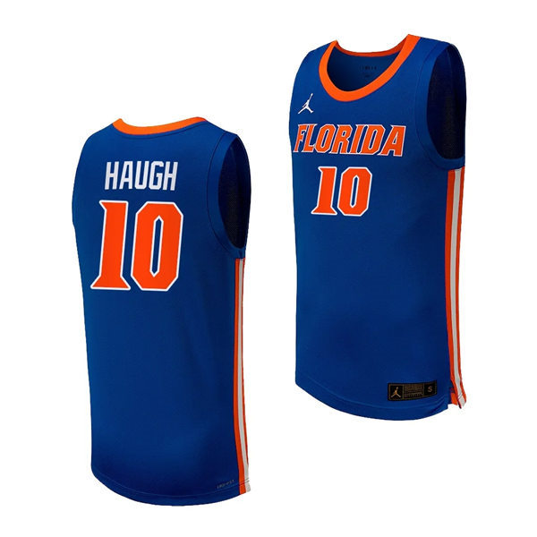 Mens Youth Florida Gators #10 Thomas Haugh 2024 Royal Basketball Game Jersey