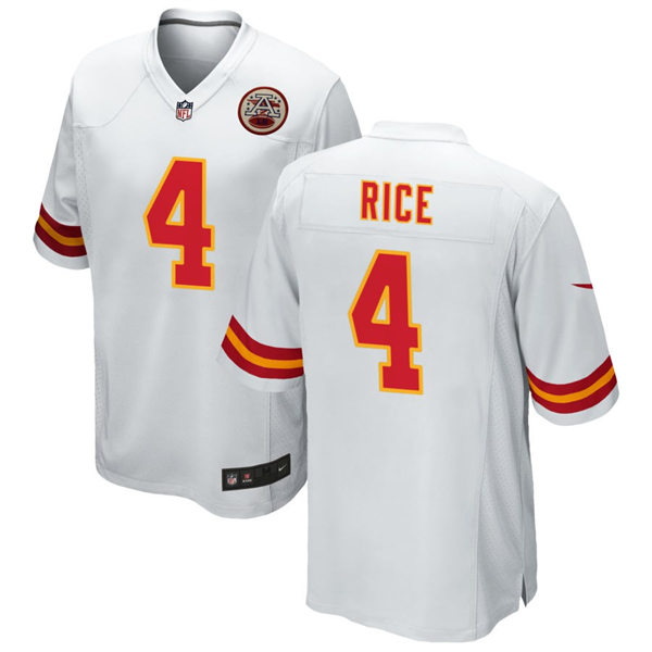 Youth Kansas City Chiefs #4 Rashee Rice Nike White Limited Jersey