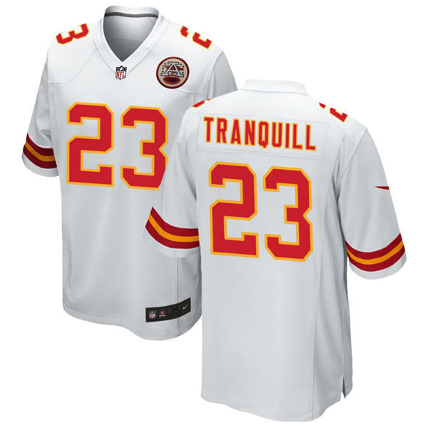 Youth Kansas City Chiefs #23 Drue Tranquill Nike White Limited Jersey