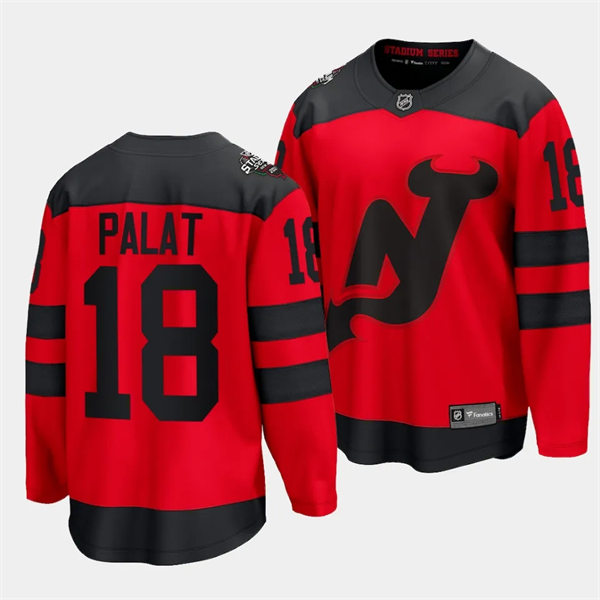 Mens New Jersey Devils #18 Ondrej Palat 2024 NHL Stadium Series Jersey Redp