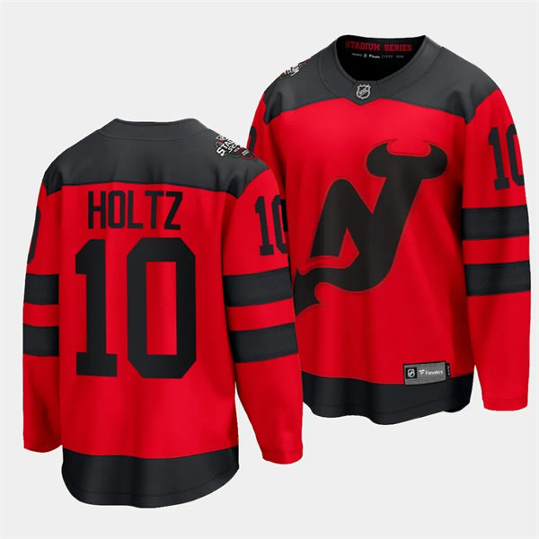 Mens New Jersey Devils #10 Alexander Holtz 2024 NHL Stadium Series Jersey Red
