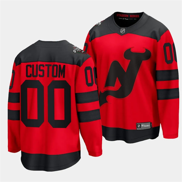 Mens New Jersey Devils Custom 2024 NHL Stadium Series Jersey Red