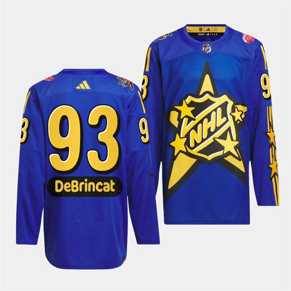 Mens Detroit Red Wings #93 Alex DeBrincat Blue 2024 NHL All-Star Game drew house Primegreen Jersey