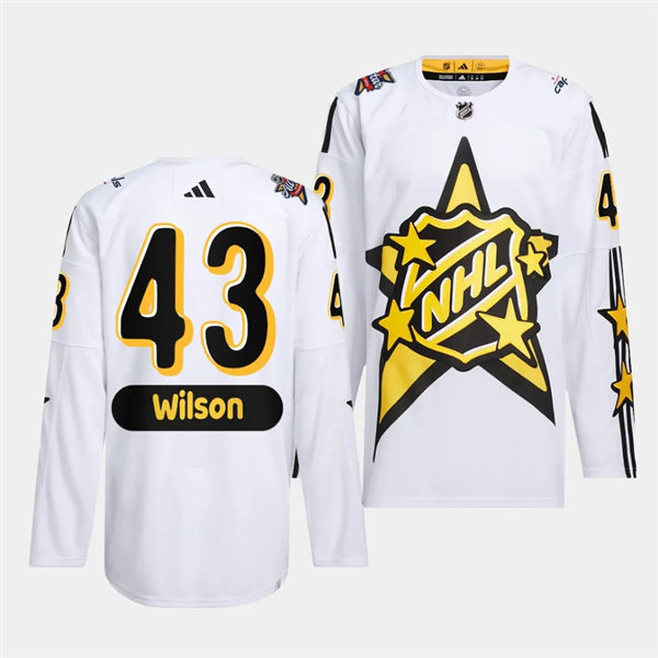 Mens Washington Capitals #43 Tom Wilson White 2024 NHL All-Star Game Jersey