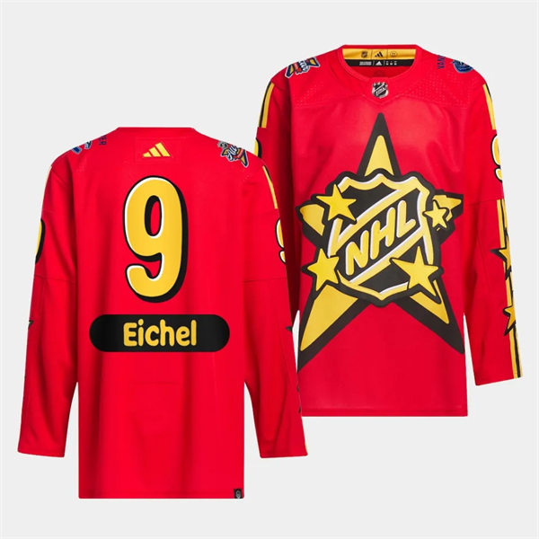 Mens Vegas Golden Knights #9 Jack Eichel Red 2024 NHL All-Star Game Jersey