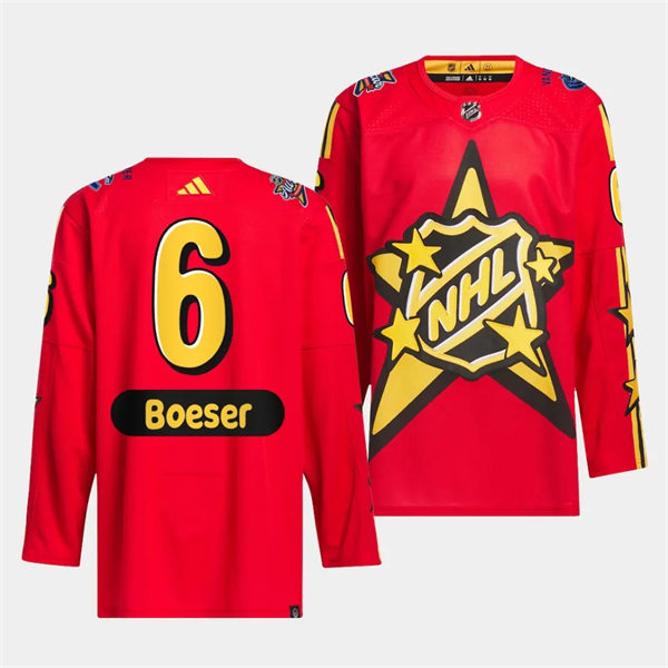 Mens Vancouver Canucks #6 Brock Boeser Red 2024 NHL All-Star Game Jersey