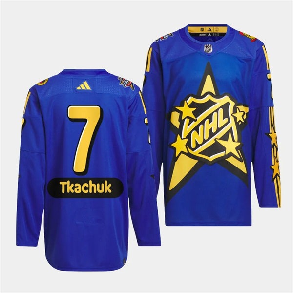 Men's Ottawa Senators #7 Brady Tkachuk Blue 2024 NHL All-Star Game drew house Primegreen Jersey