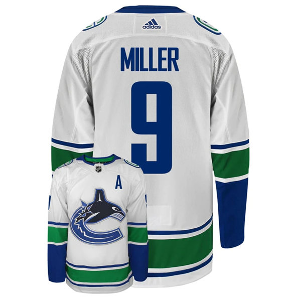 Men's Vancouver Canucks #9 J. T. Miller adidas White Away Player Jersey