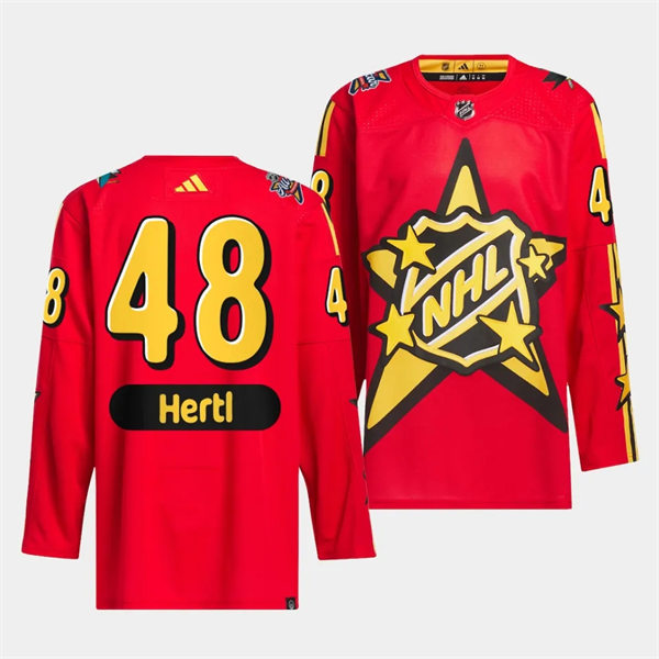 Mens San Jose Sharks #48 Tomas Hertl Red 2024 NHL All-Star Game Jersey