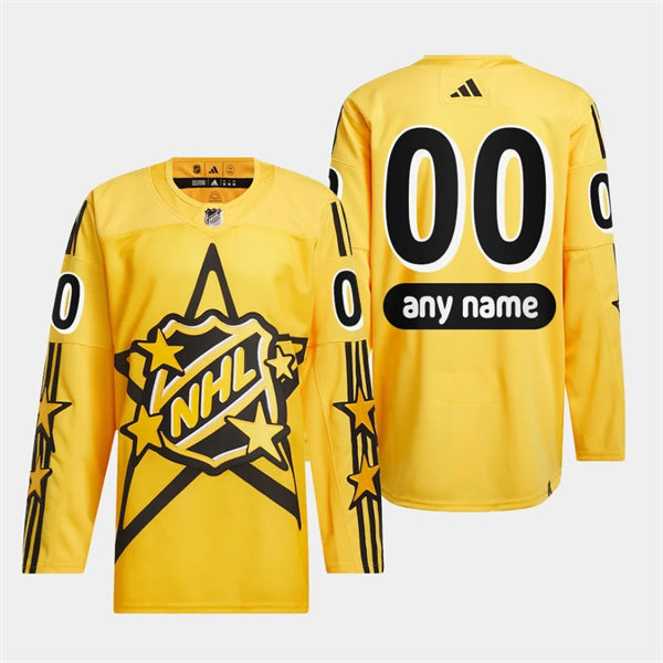 Mens Youth Custom 2024 NHL All-Star Game Yellow drew house Jersey