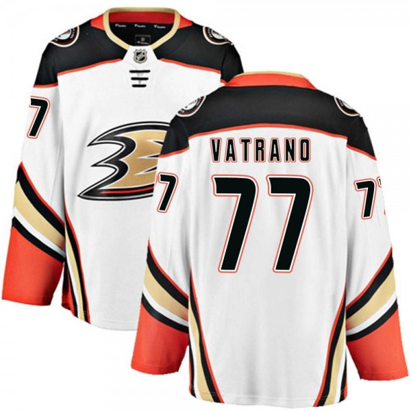 Mens Anaheim Ducks #77 Frank Vatrano Away White Jersey