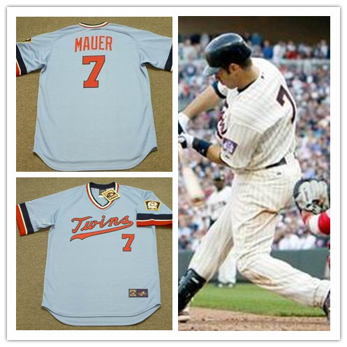 JOE MAUER Minnesota Twins 1980's Away Majestic Throwback Baseball Jersey (2