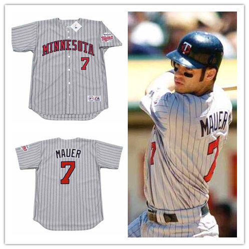 JOE MAUER Minnesota Twins 2008 Away Majestic Throwback Baseball Jersey -31