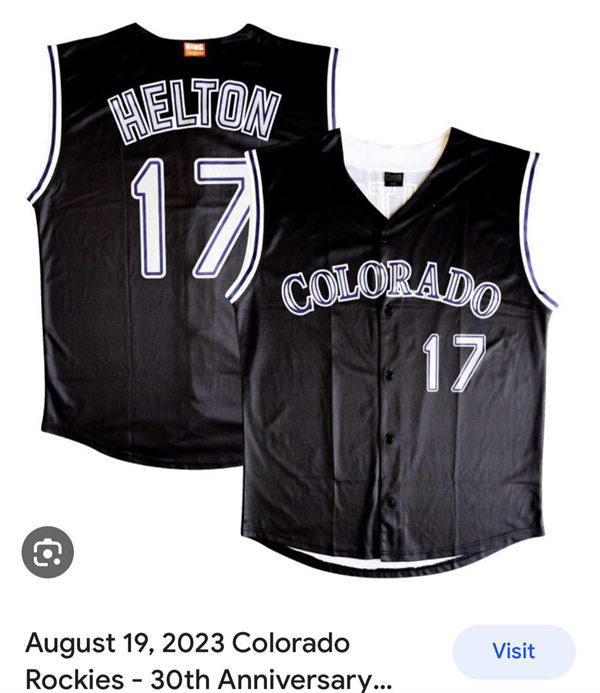 Men's Colorado Rockies #17 Todd Helton Black Throwback Vest Jersey