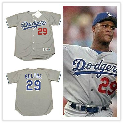 Mens Los Angeles Dodgers #29 Adrian Beltre 1998 Away Majestic Throwback Baseball Jerse