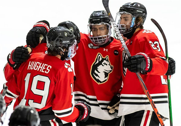 Mens Youth Northeastern Huskies Custom 2020 Red College Hockey Game Jersey