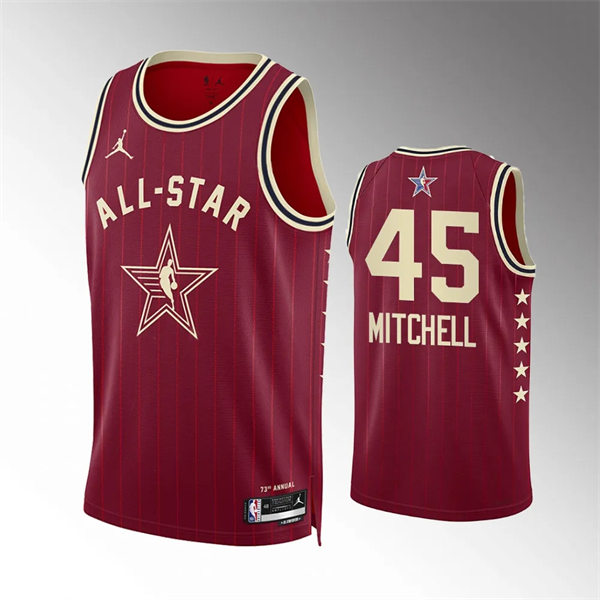 Mens Cleveland Cavaliers #45 Donovan Mitchell Red 2024 NBA All-Star Game Swingman Jersey