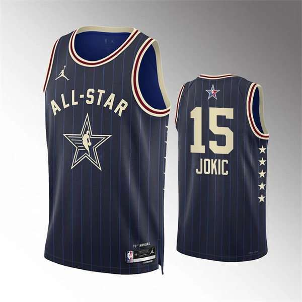 Mens Denver Nuggets #15 Nikola Jokic Navy 2024 NBA All-Star Game Swingman Jersey