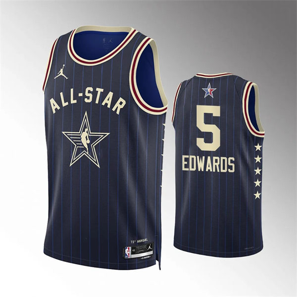 Mens Minnesota Timberwolves #5 Anthony Edwards Navy 2024 NBA All-Star Game Swingman Jersey