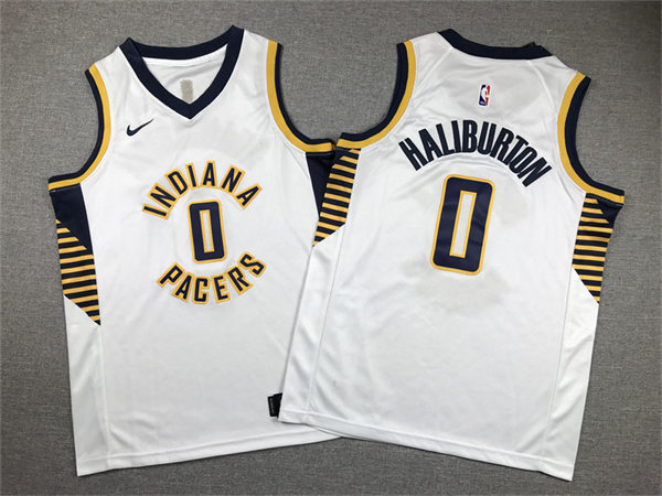 Youth Indiana Pacers #0 Tyrese Haliburton White Association Edition Jersey