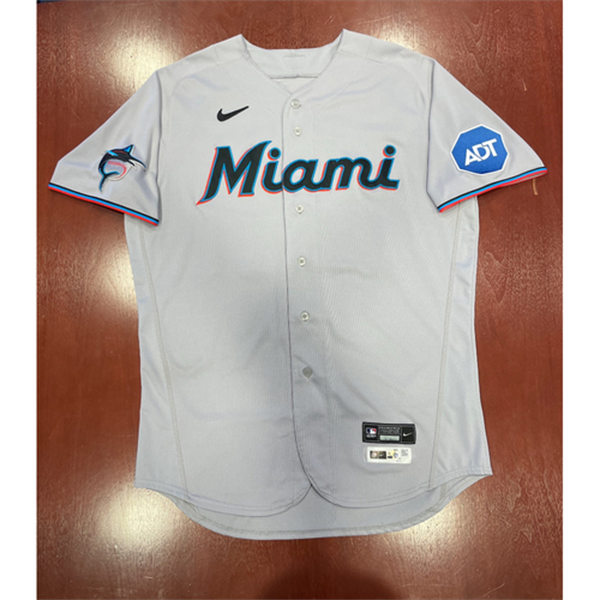 Men's Youth Miami Marlins Custom Nike 2024 Gray Road Limited Jersey